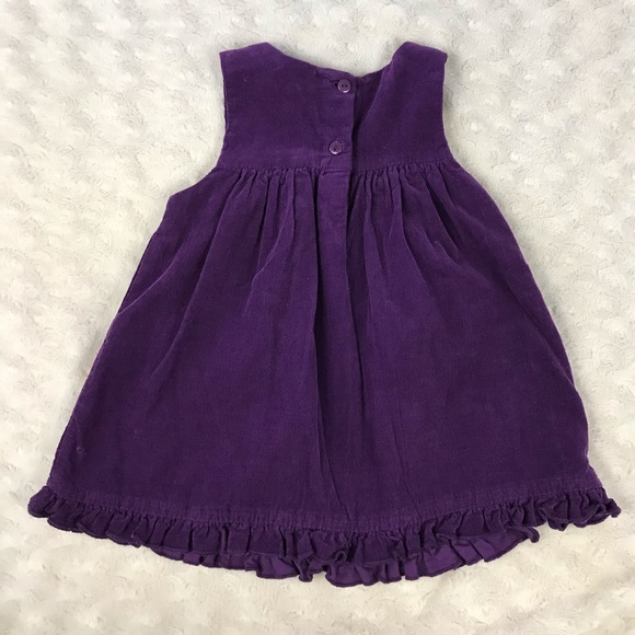 Youngland Corduroy Jumper Dress Size 6-9 Months Purple Floral Butterfly Orange - Picture 4 of 4